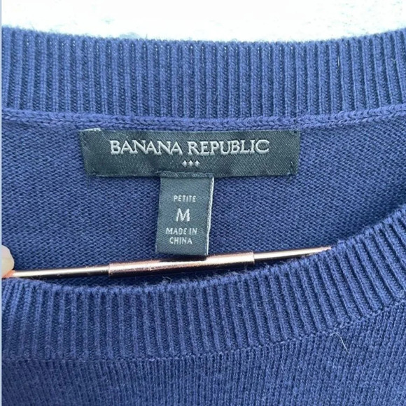 Banana Republic Womens Statement Knitted Sweater Blue Sz Medium - Picture 7 of 9